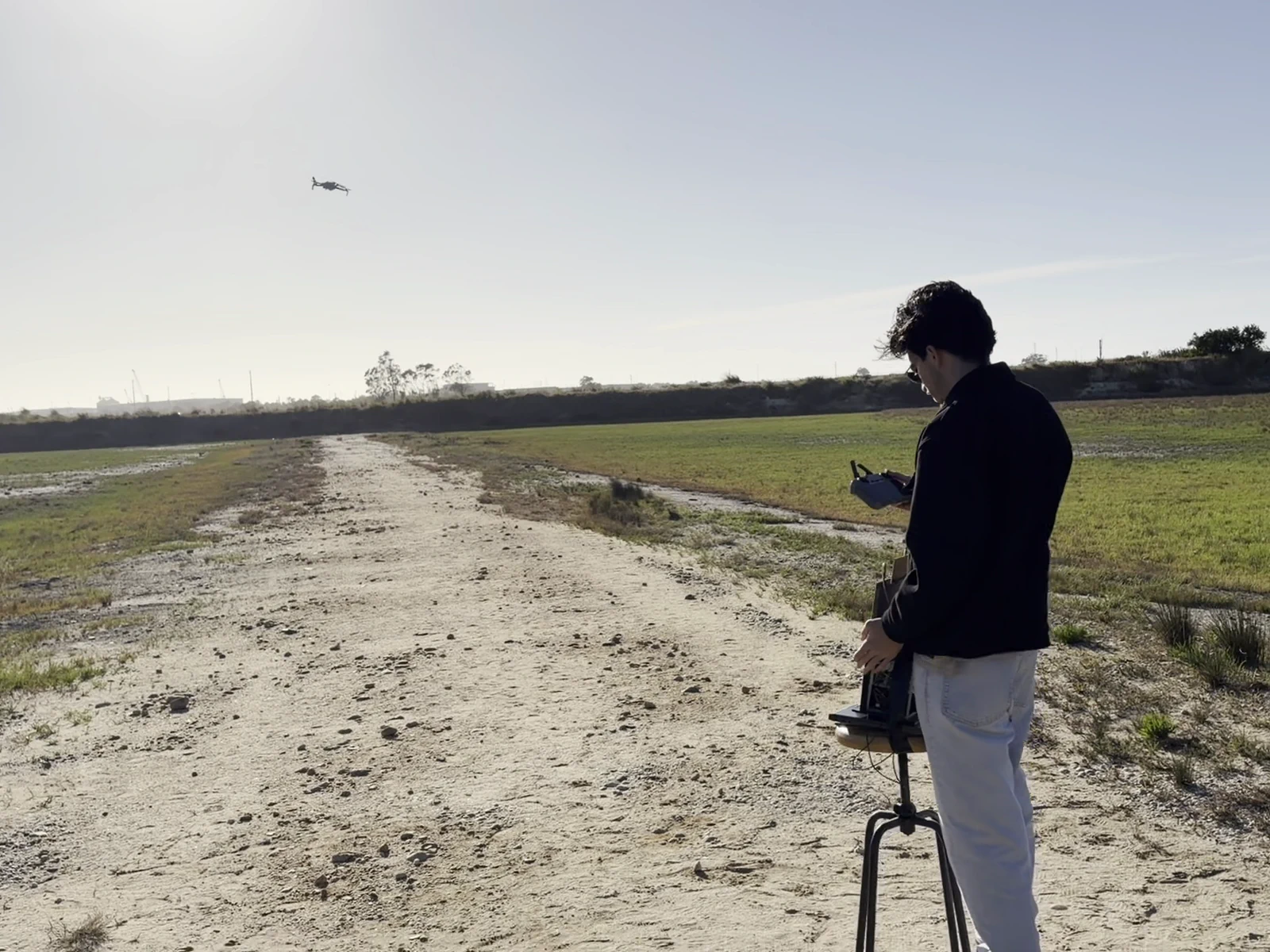 Drone flight during outdoor RF-Sentinel testing